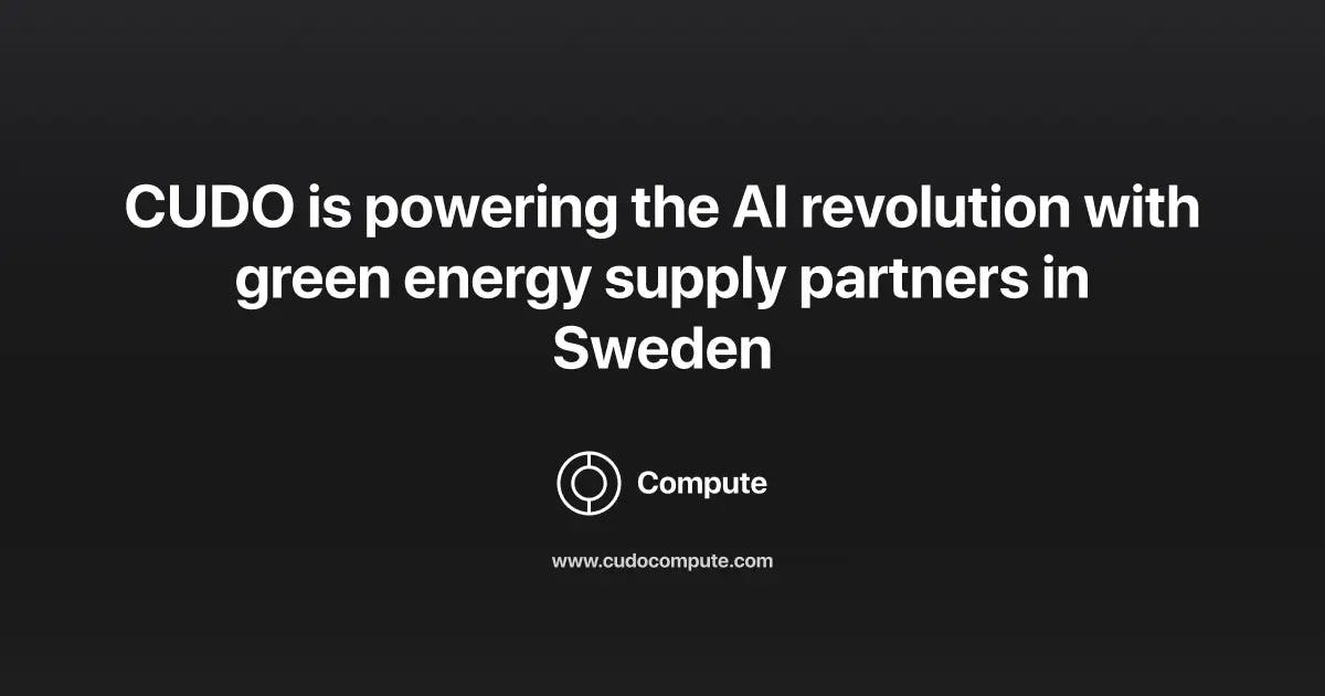 CUDO is powering the AI revolution with green energy supply partners in Sweden cover photo