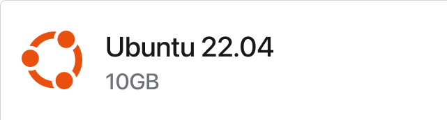 Interface showing Ubuntu virtual machine image options